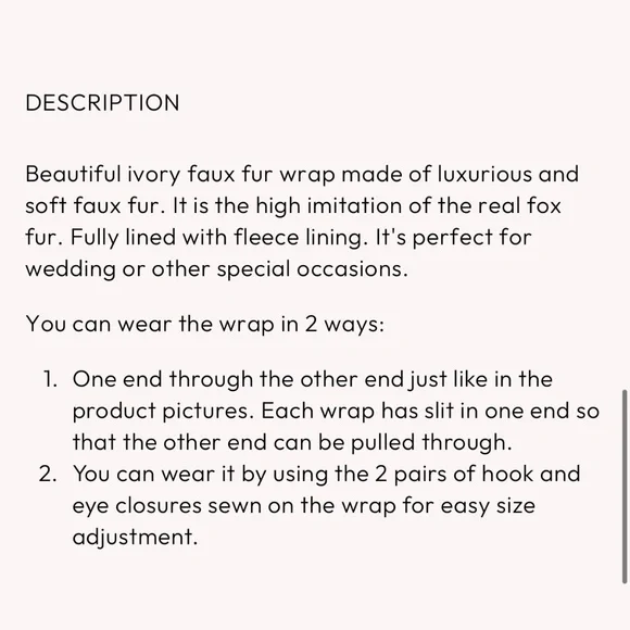 Elegant White Faux Fur Wrap - Picture 8 of 9